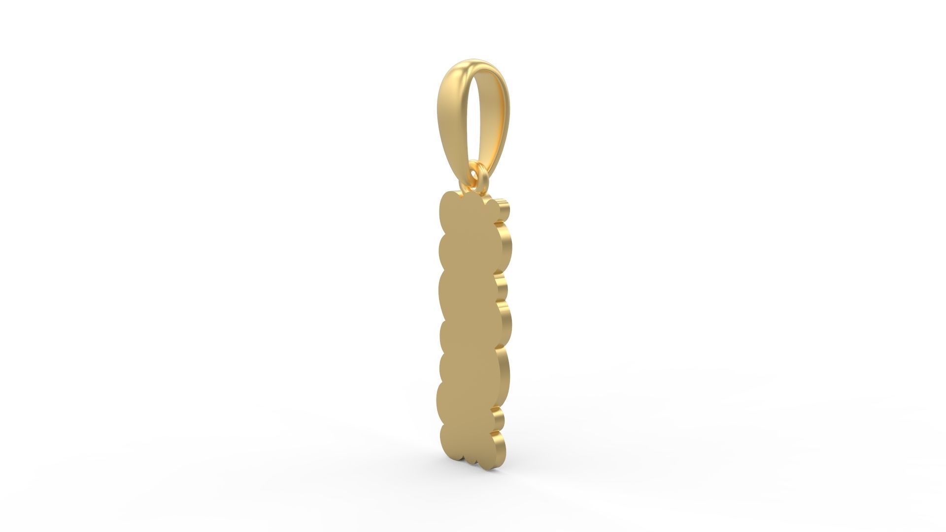 Initial Letters Pendant Cotton Cloud I 3D print model_1