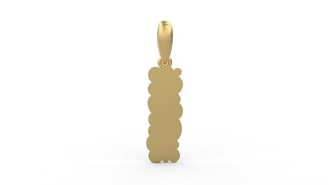Initial Letters Pendant Cotton Cloud I 3D print model