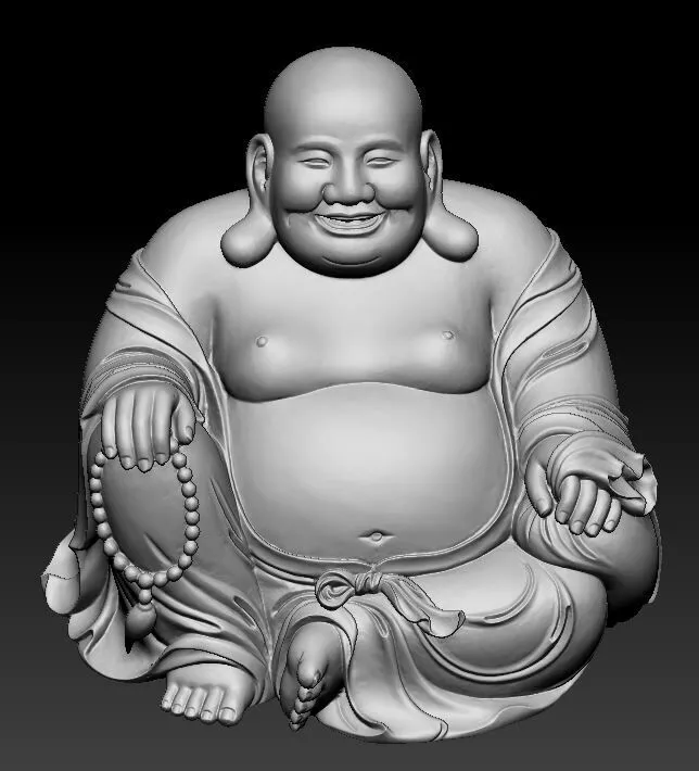 Maitreya smiling buddha statue 3D print model