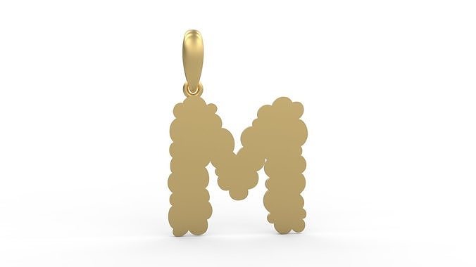 Initial Letters Pendant Cotton Cloud M 3D print model