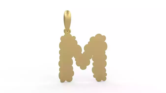 Initial Letters Pendant Cotton Cloud M 3D print model