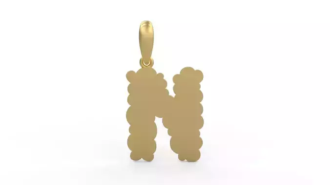 Initial Letters Pendant Cotton Cloud N 3D print model