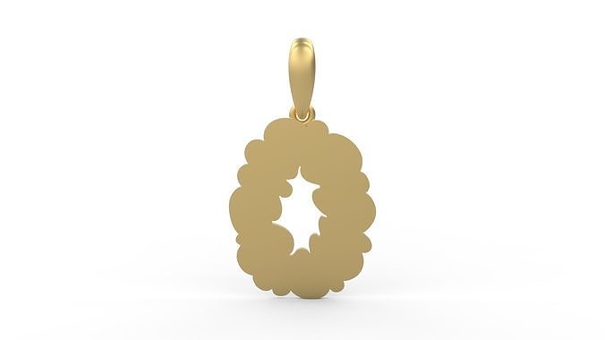Initial Letters Pendant Cotton Cloud O 3D print model