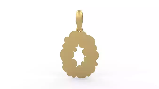 Initial Letters Pendant Cotton Cloud O 3D print model