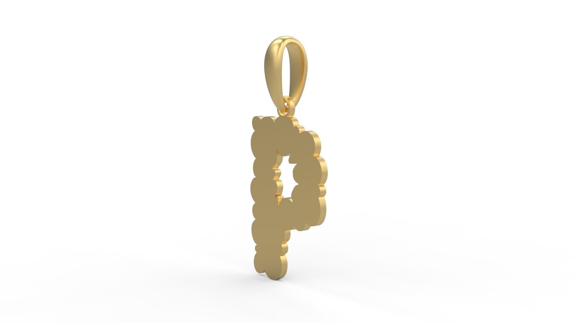 Initial Letters Pendant Cotton Cloud P 3D print model_1