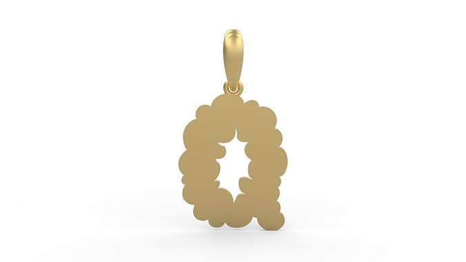 Initial Letters Pendant Cotton Cloud Q 3D print model