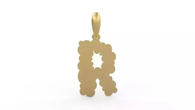 Initial Letters Pendant Cotton Cloud R 3D print model