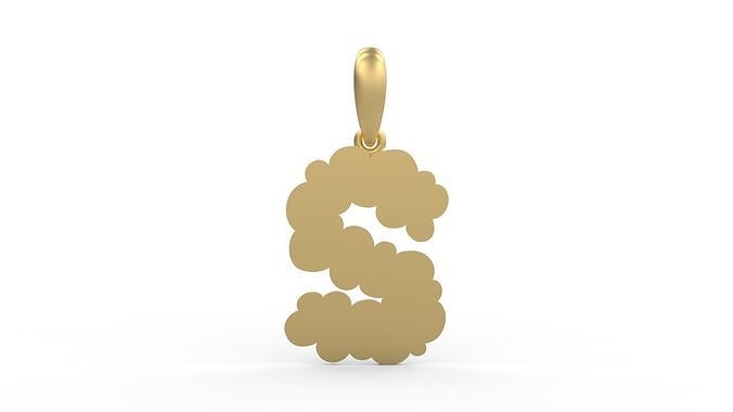 Initial Letters Pendant Cotton Cloud S 3D print model