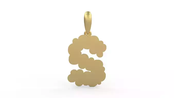 Initial Letters Pendant Cotton Cloud S 3D print model