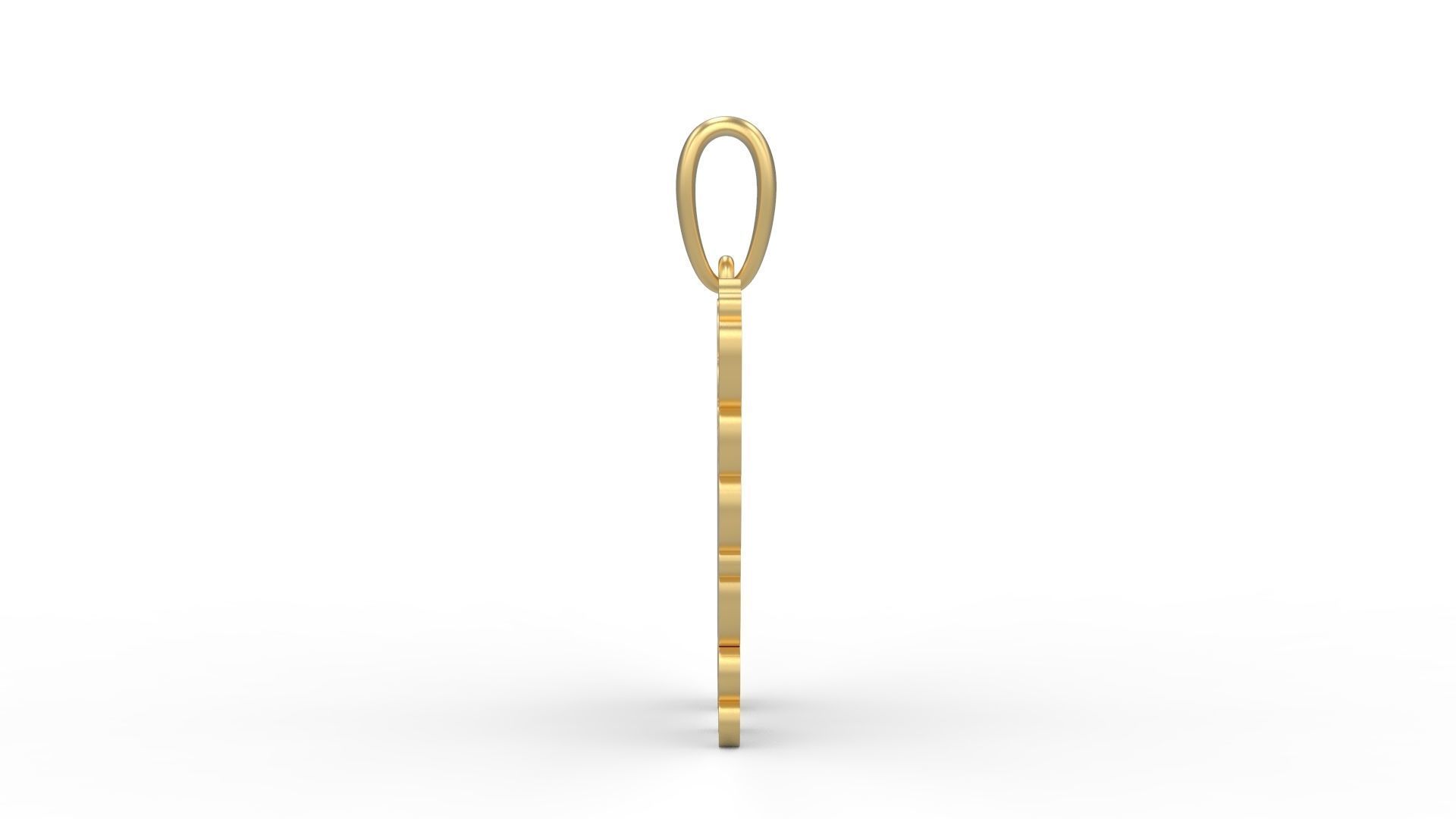 Initial Letters Pendant Cotton Cloud W 3D print model_2