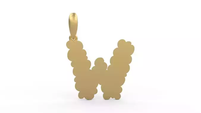 Initial Letters Pendant Cotton Cloud W