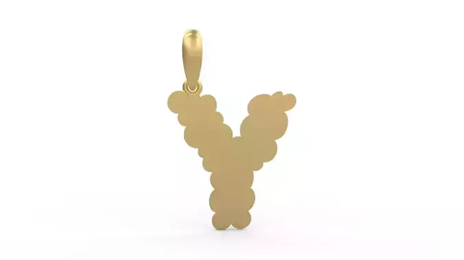 Initial Letters Pendant Cotton Cloud Y