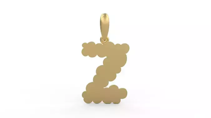 Initial Letters Pendant Cotton Cloud Z