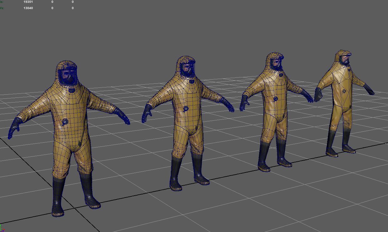 Game-ready Biohazard suit Low-poly 3D model_13