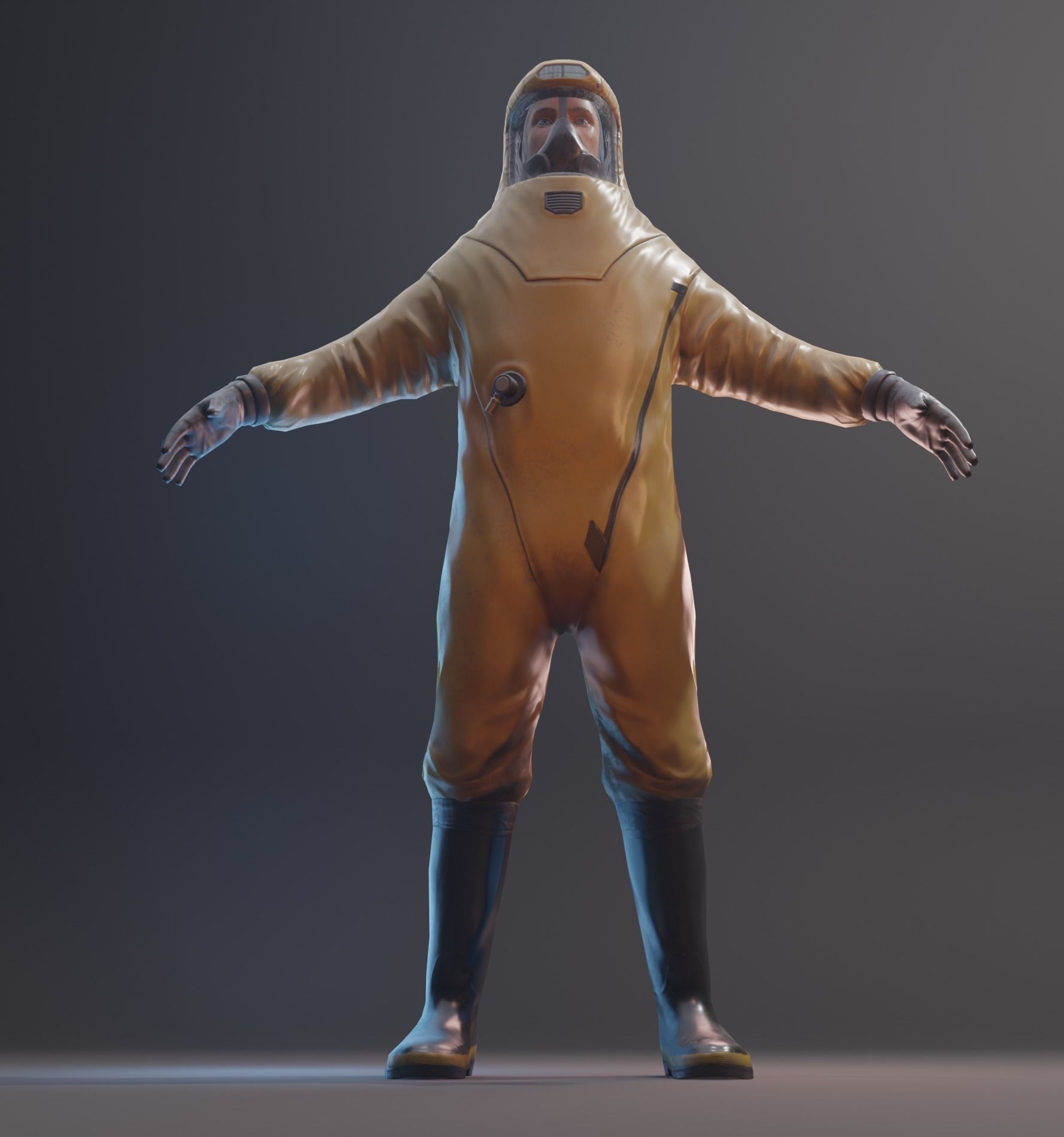 Game-ready Biohazard suit Low-poly 3D model_8