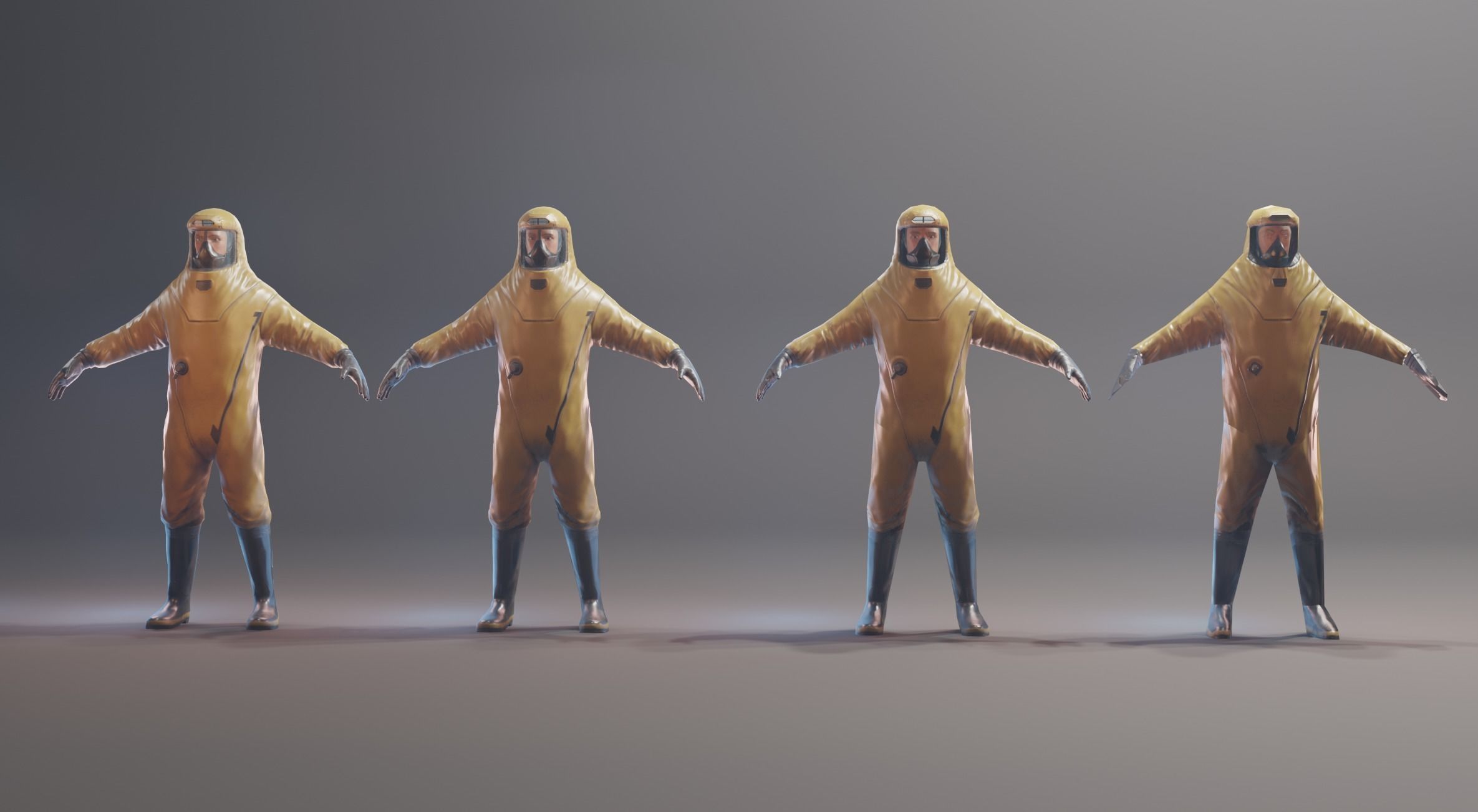 Game-ready Biohazard suit Low-poly 3D model_10