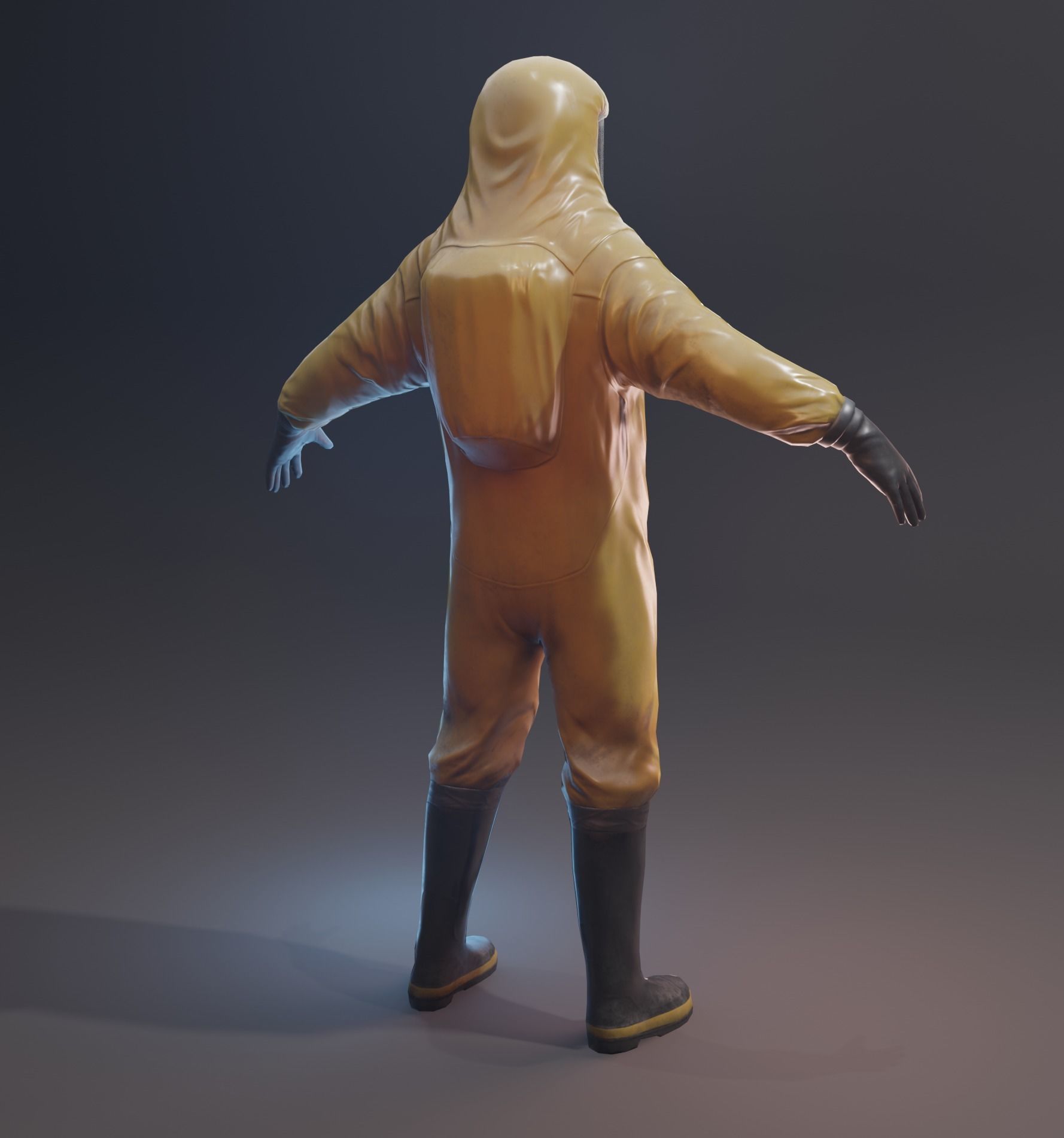Game-ready Biohazard suit Low-poly 3D model_4