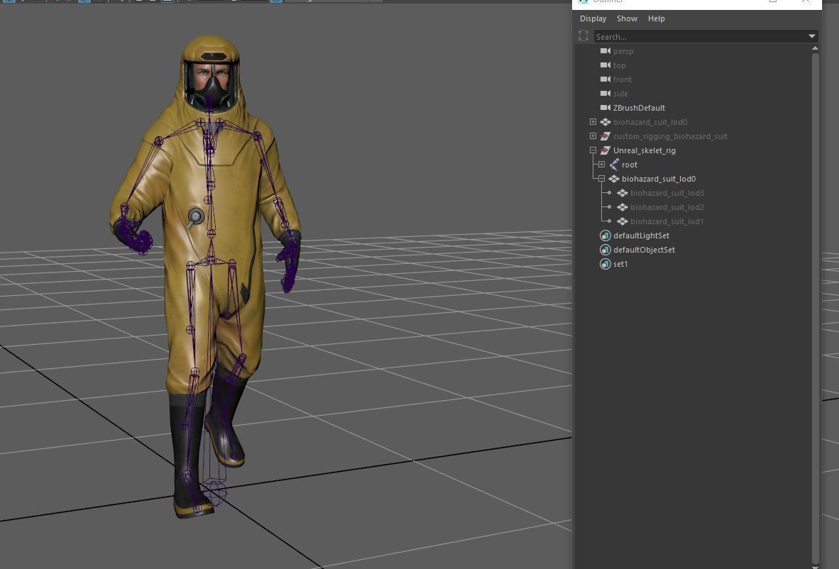 Game-ready Biohazard suit Low-poly 3D model_15
