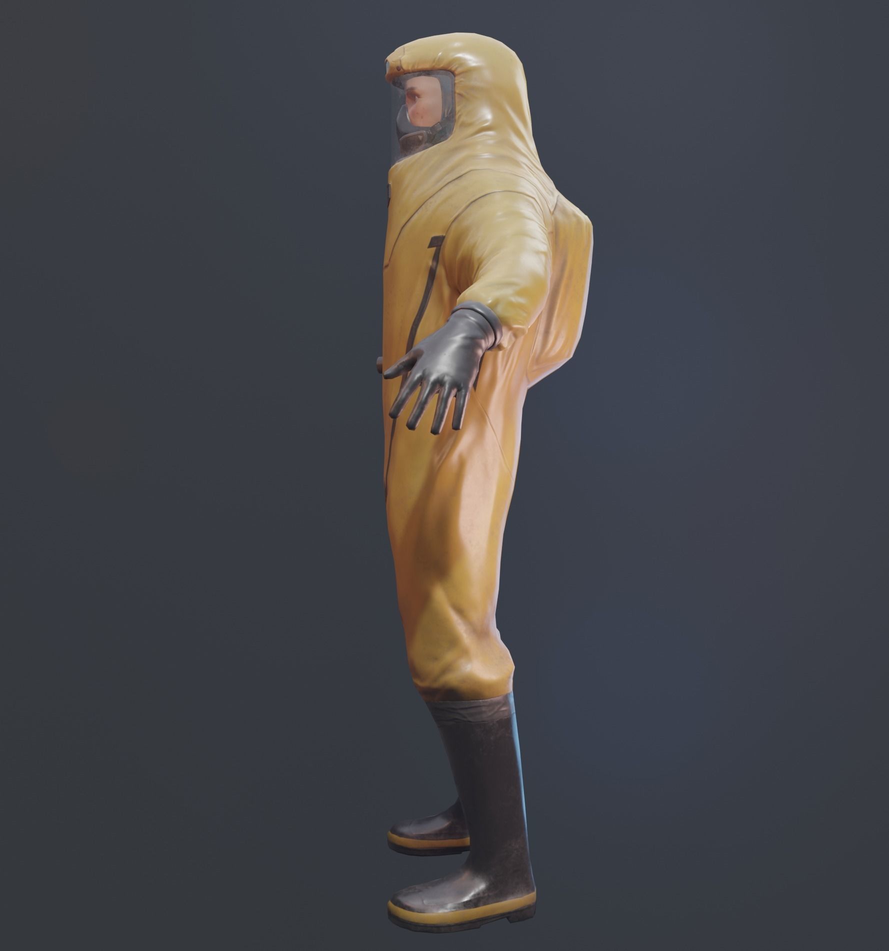 Game-ready Biohazard suit Low-poly 3D model_5