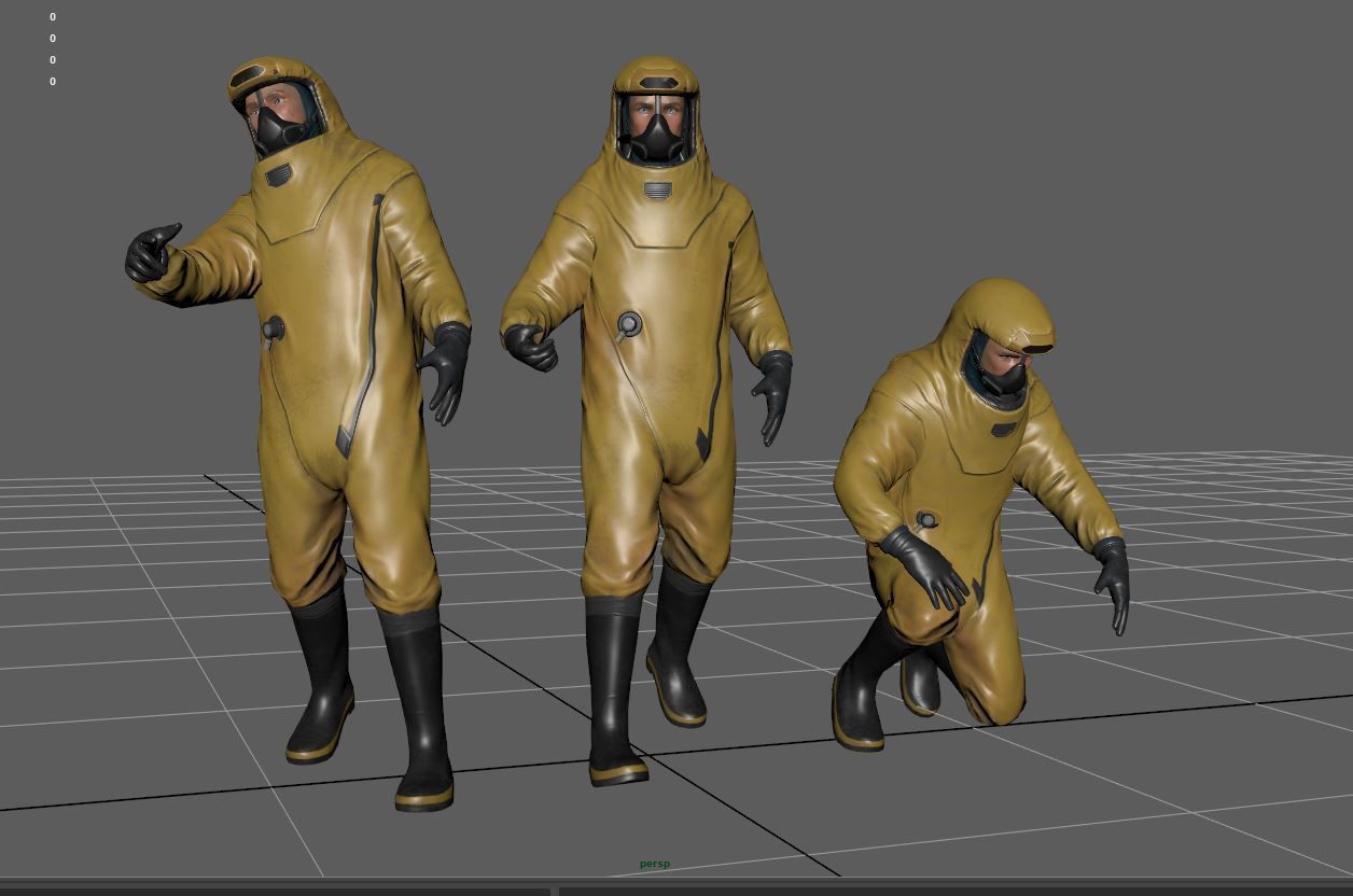 Game-ready Biohazard suit Low-poly 3D model_16
