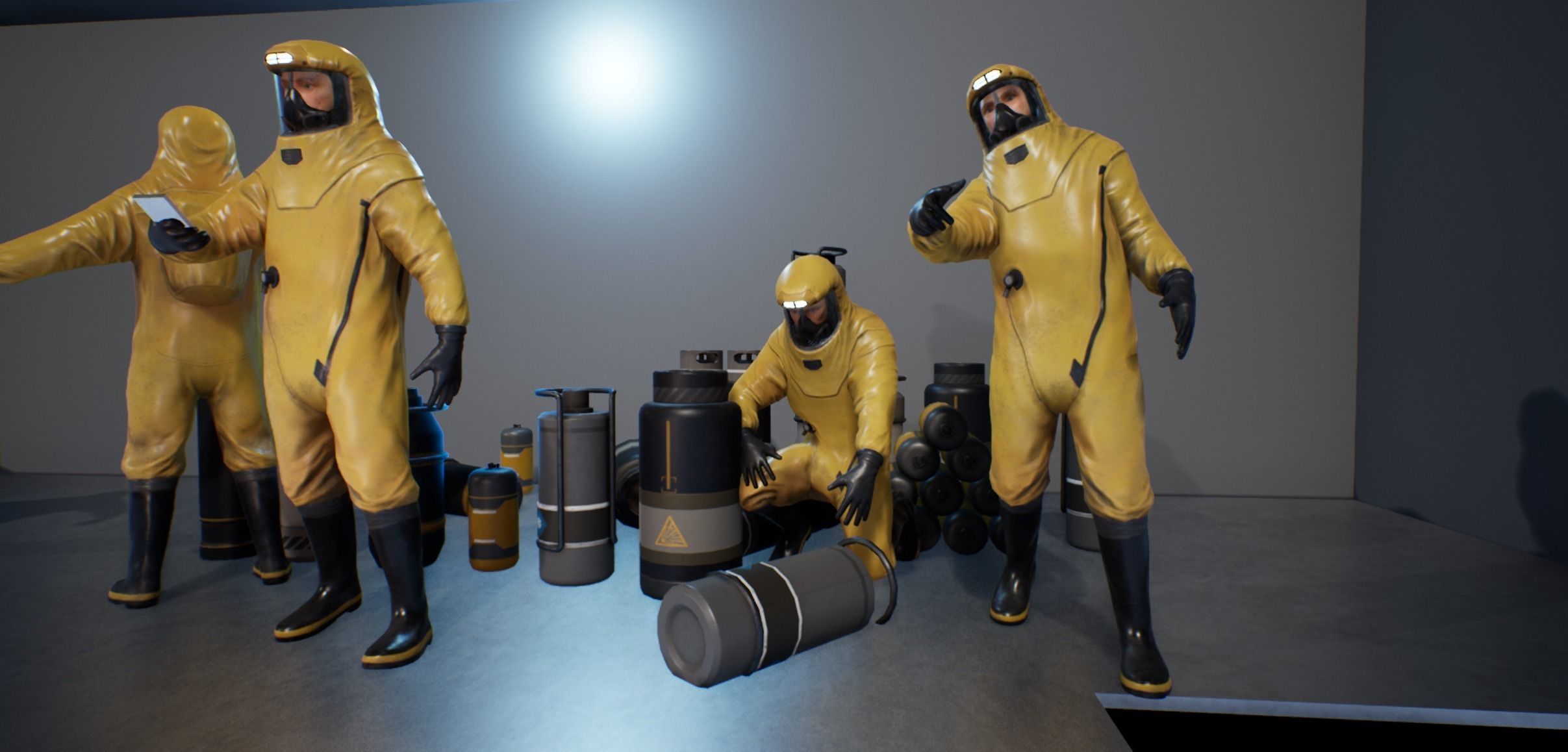 Game-ready Biohazard suit Low-poly 3D model_9