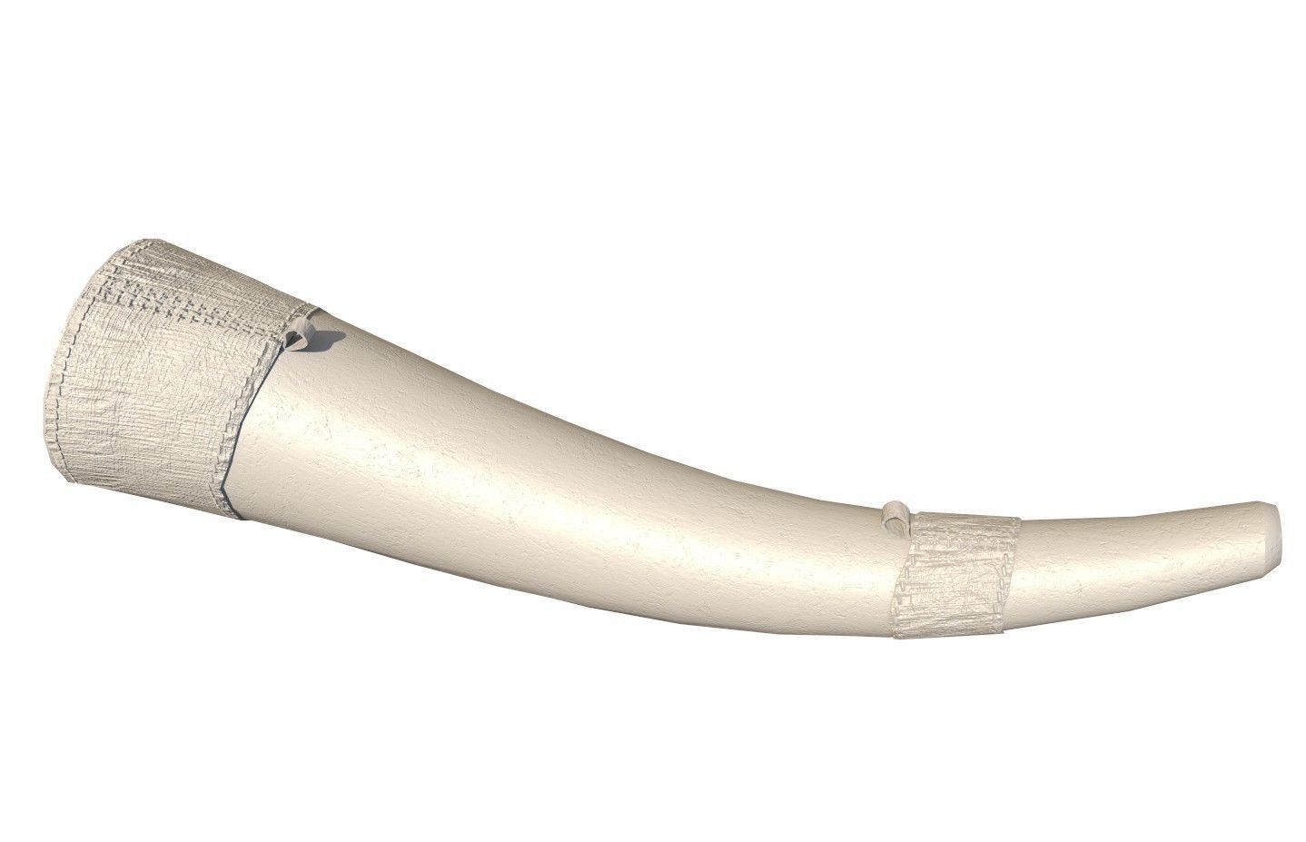 Historic war drum and signal horn Low-poly 3D model_23