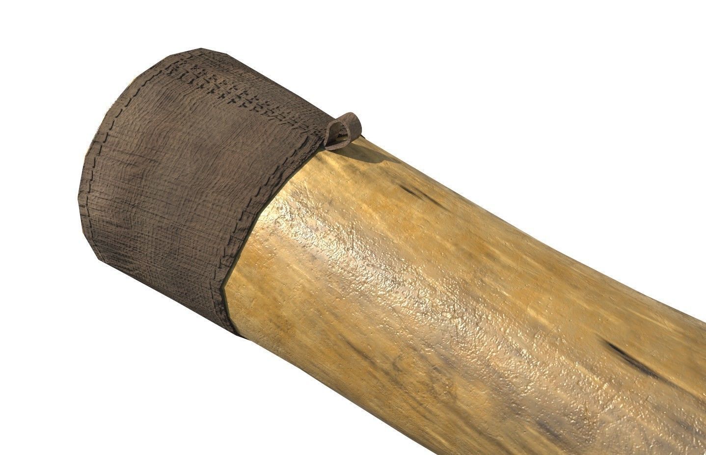 Historic war drum and signal horn Low-poly 3D model_13