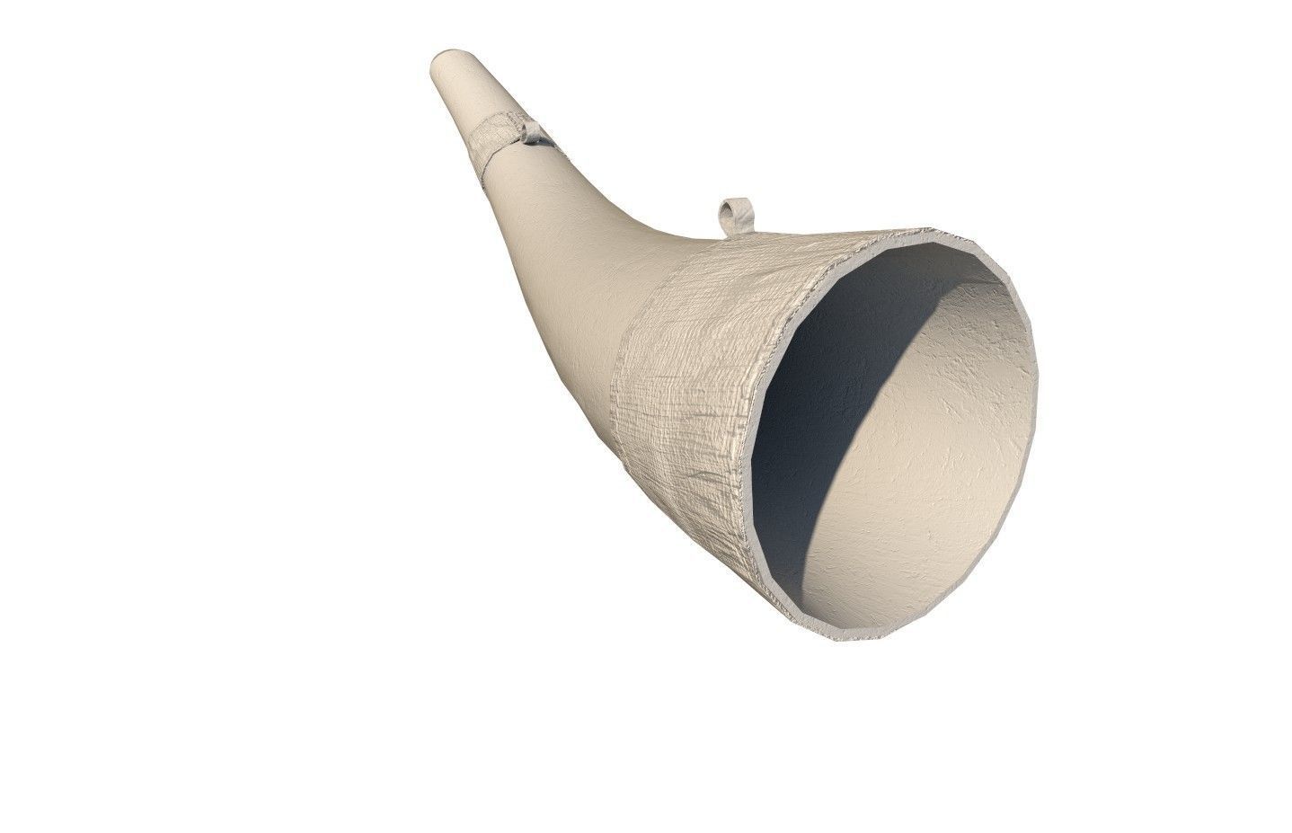 Historic war drum and signal horn Low-poly 3D model_25