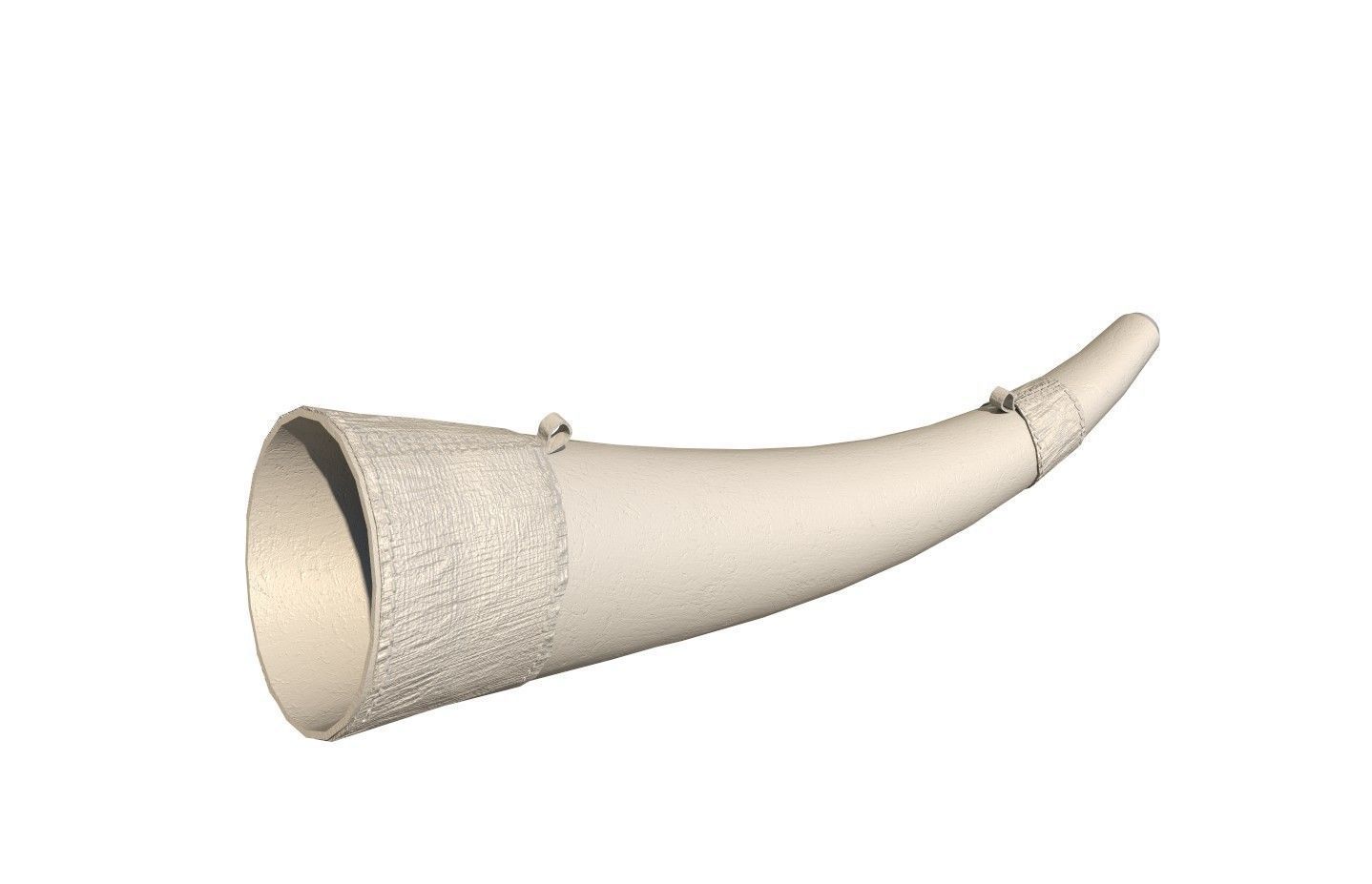 Historic war drum and signal horn Low-poly 3D model_22