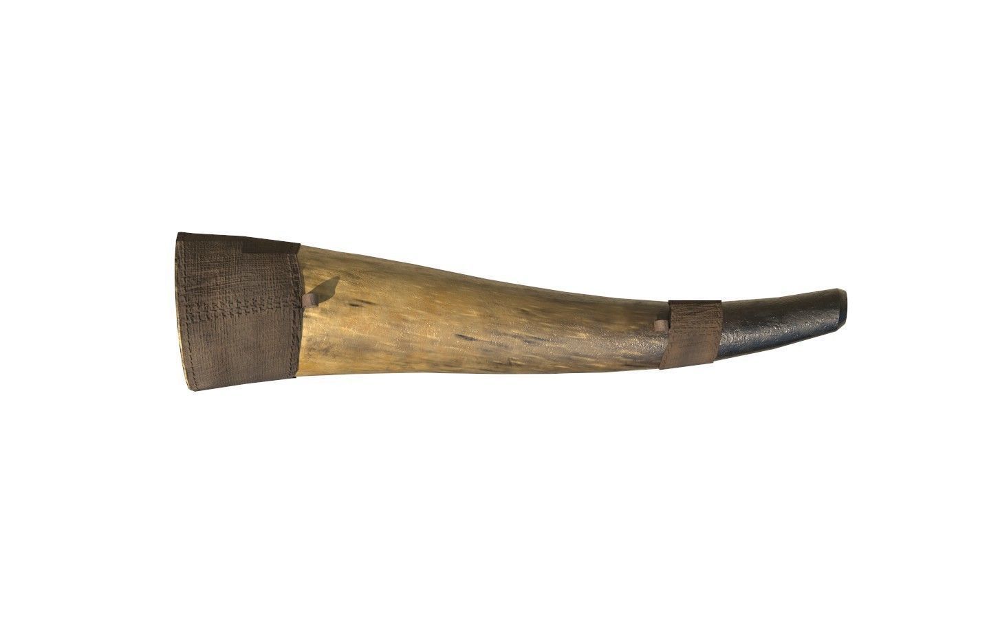 Historic war drum and signal horn Low-poly 3D model_20