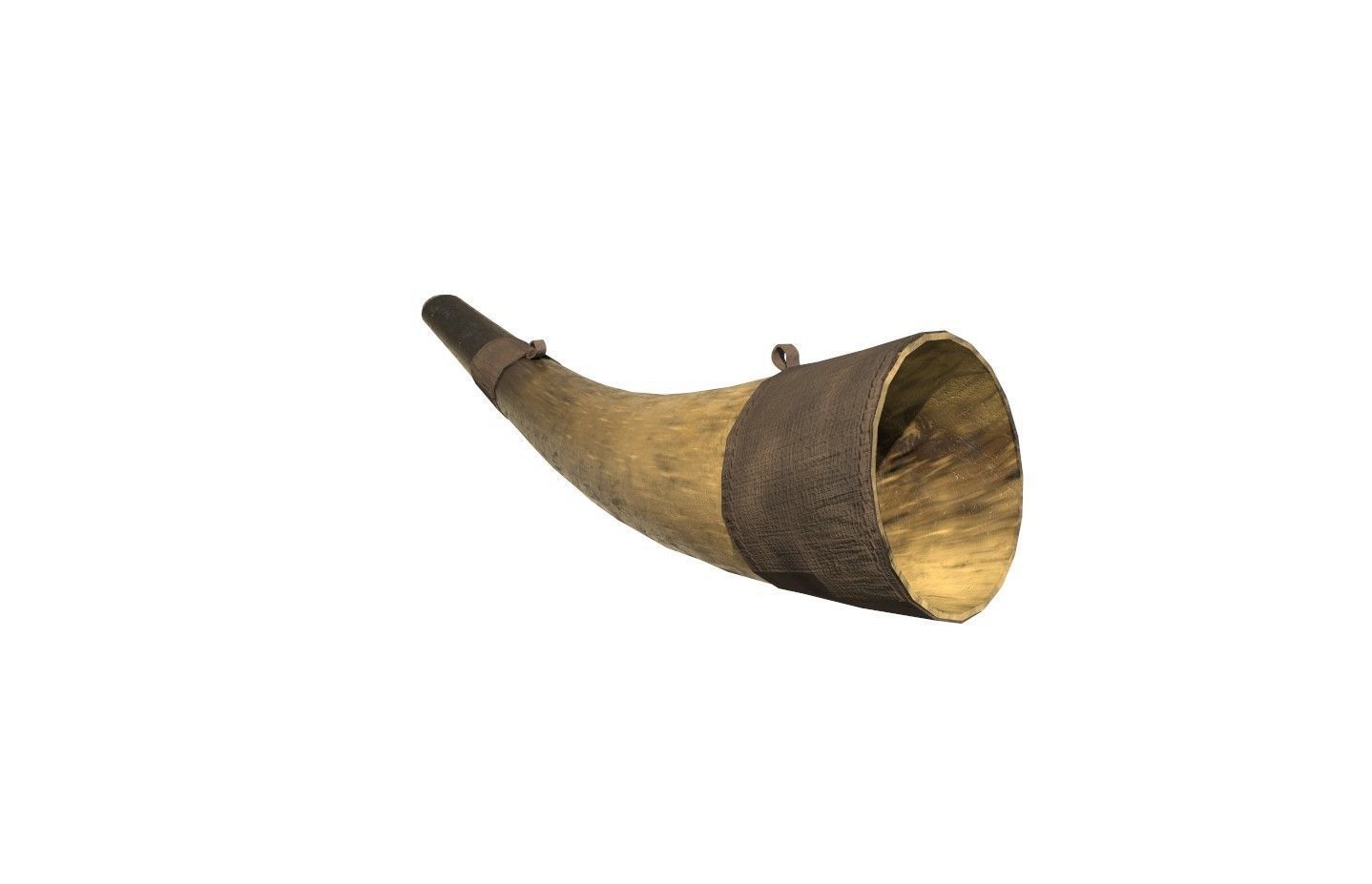 Historic war drum and signal horn Low-poly 3D model_18