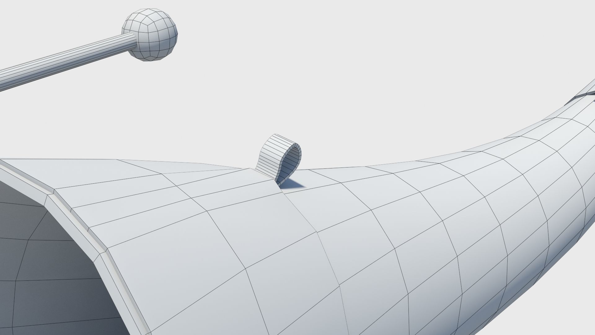 Historic war drum and signal horn Low-poly 3D model_43