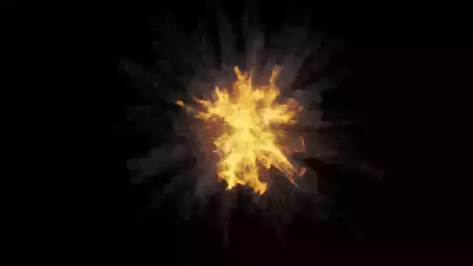 Small Aerial Explosion Simulation Low-poly 3D model