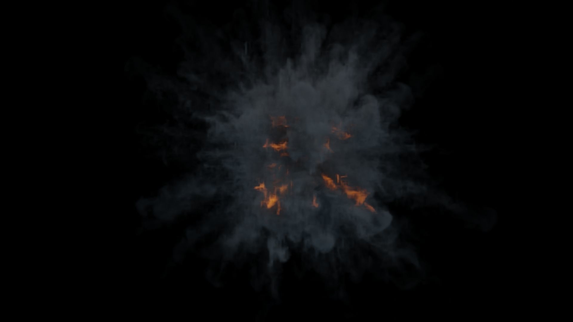Small Aerial Explosion Simulation Low-poly 3D model_9