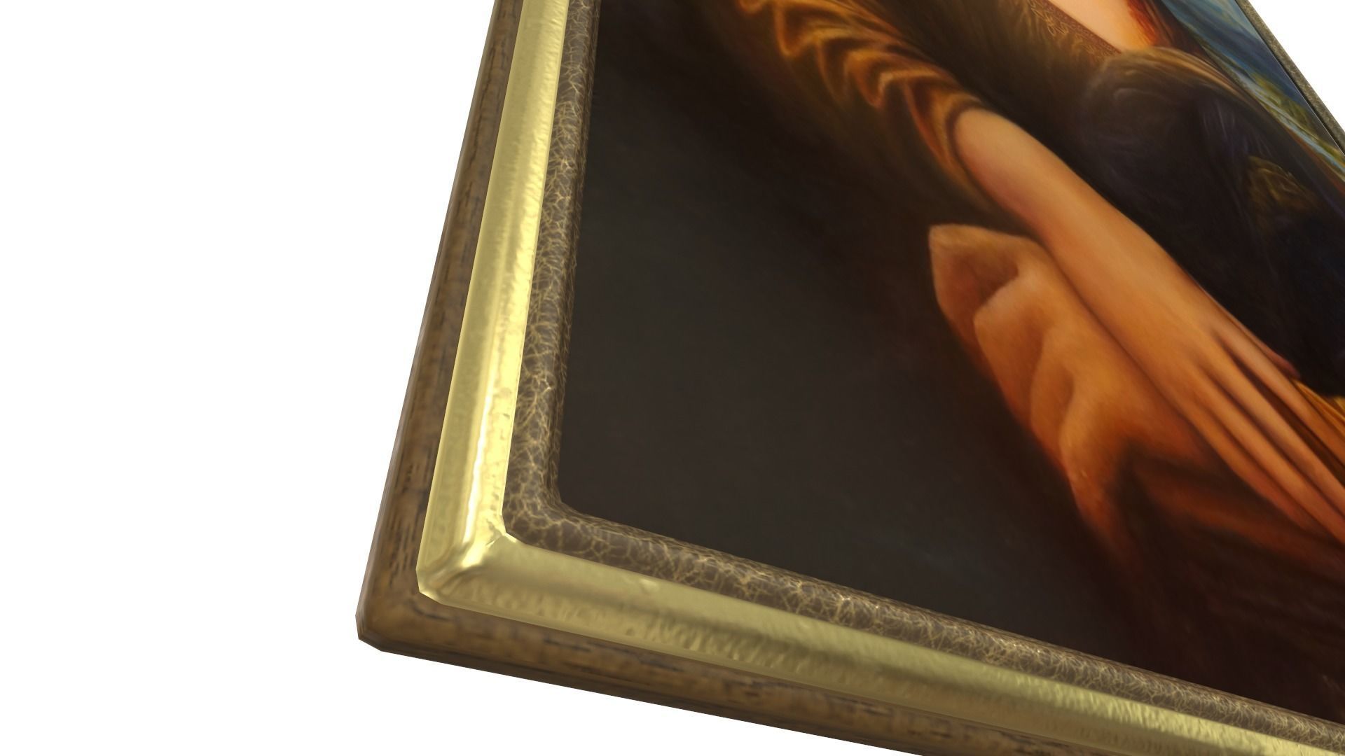 mona-lisa-painting painting of mona lisa Low-poly 3D model_1