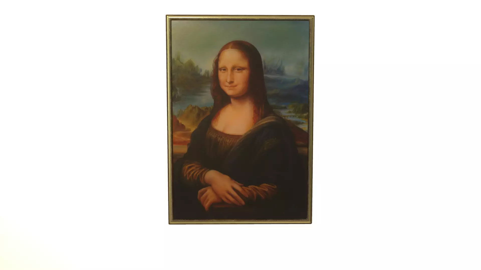 mona-lisa-painting painting of mona lisa Low-poly 3D model_0
