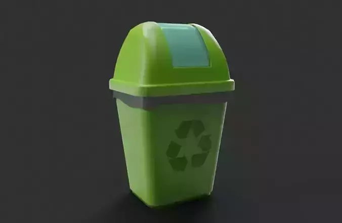 Trash Bin Low-poly 3D model