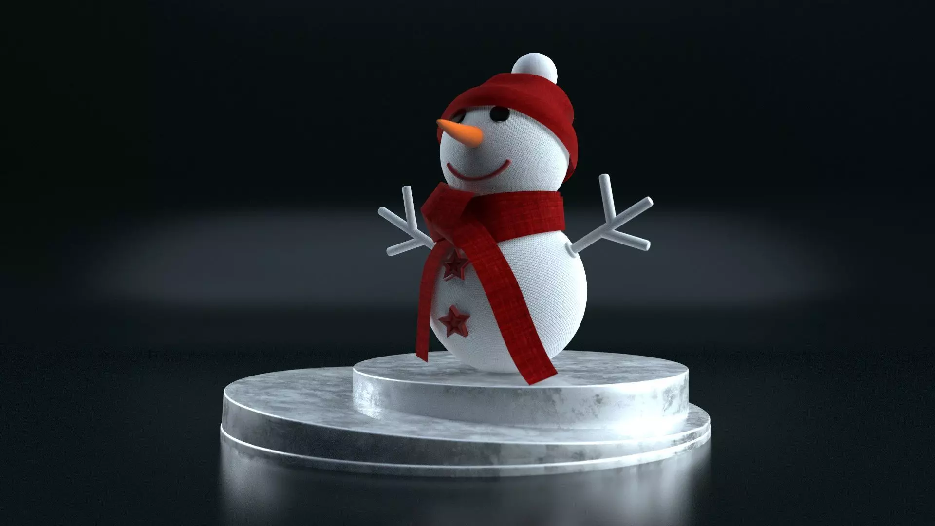 SNOWMAN made of wool Free 3D model
