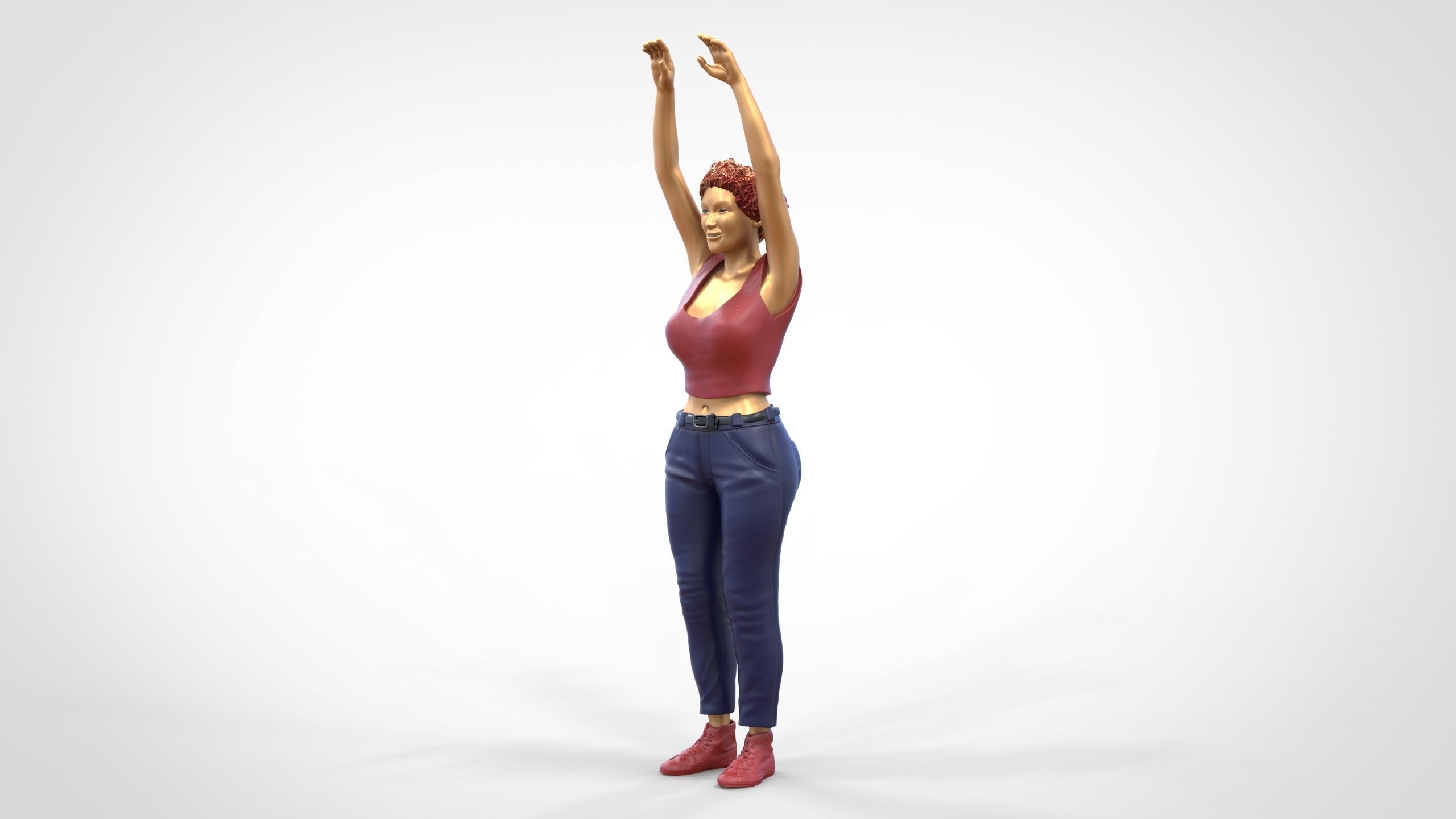 N8 Football fan spectator waving in stadium 3D print model_35