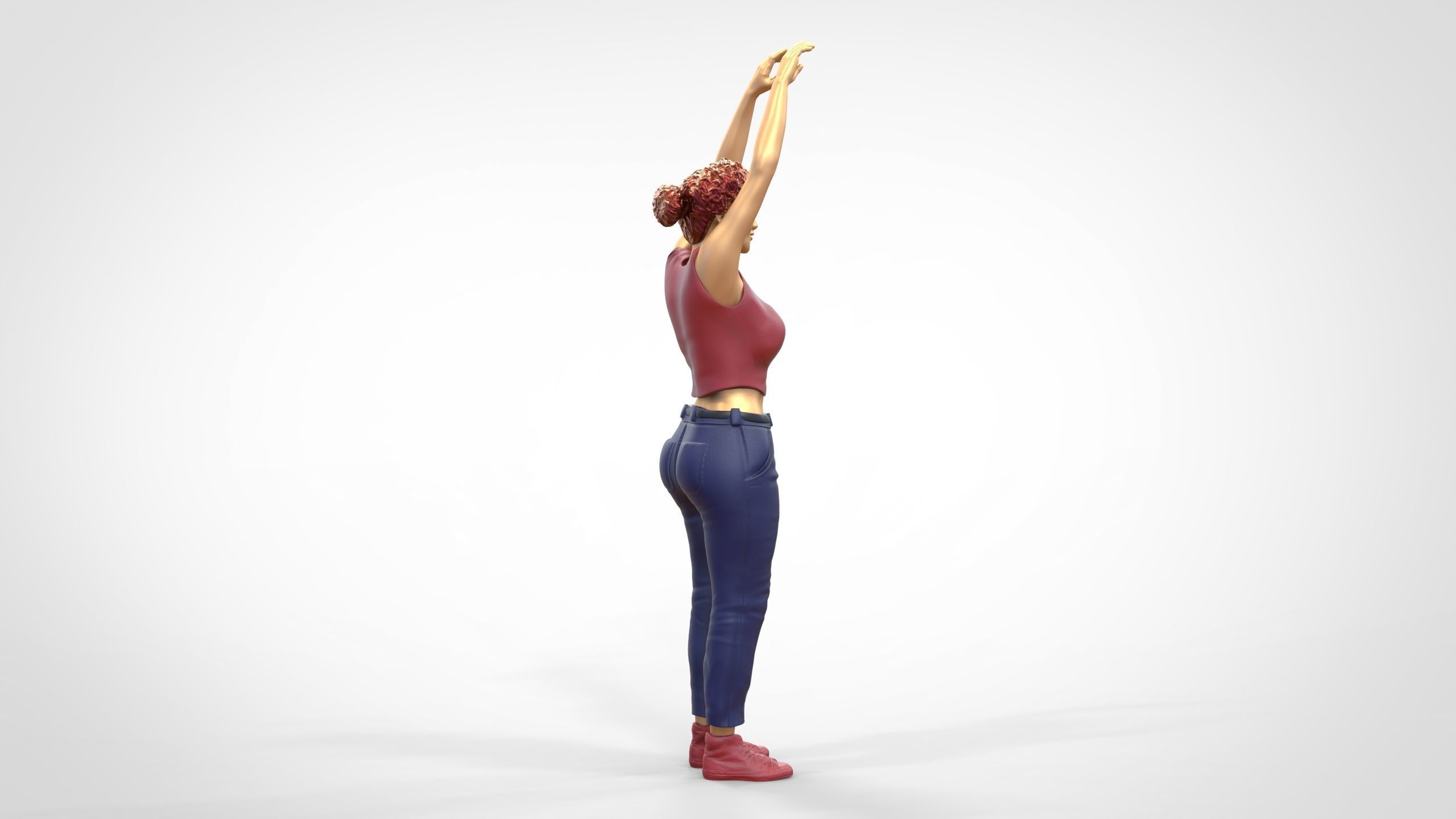 N8 Football fan spectator waving in stadium 3D print model_21