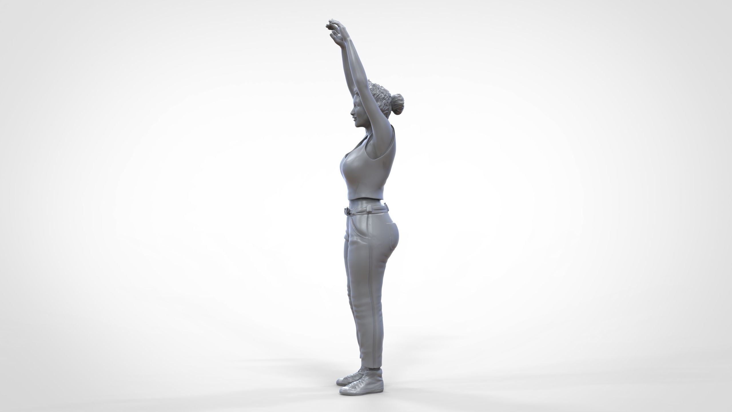 N8 Football fan spectator waving in stadium 3D print model_43