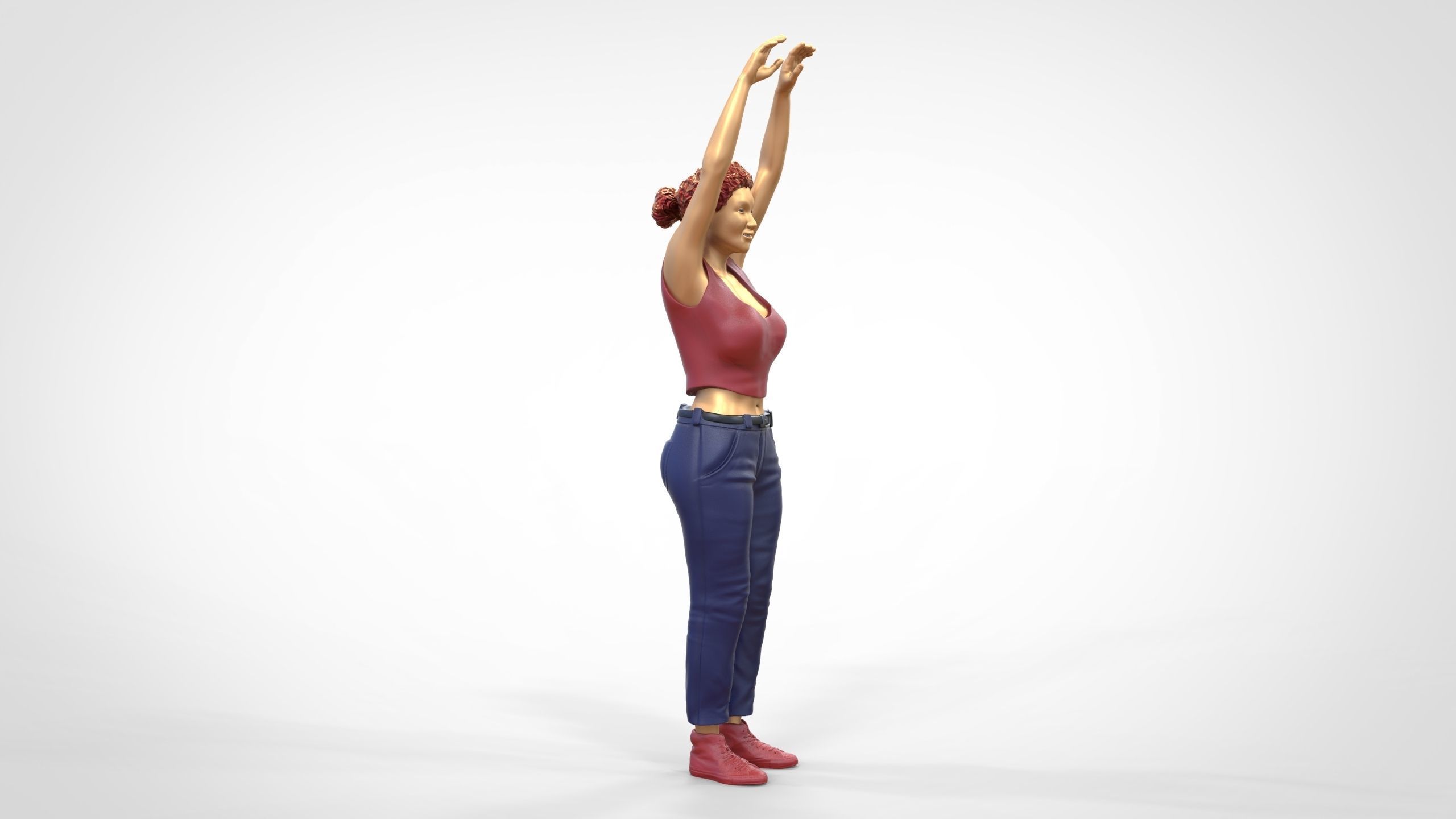 N8 Football fan spectator waving in stadium 3D print model_26