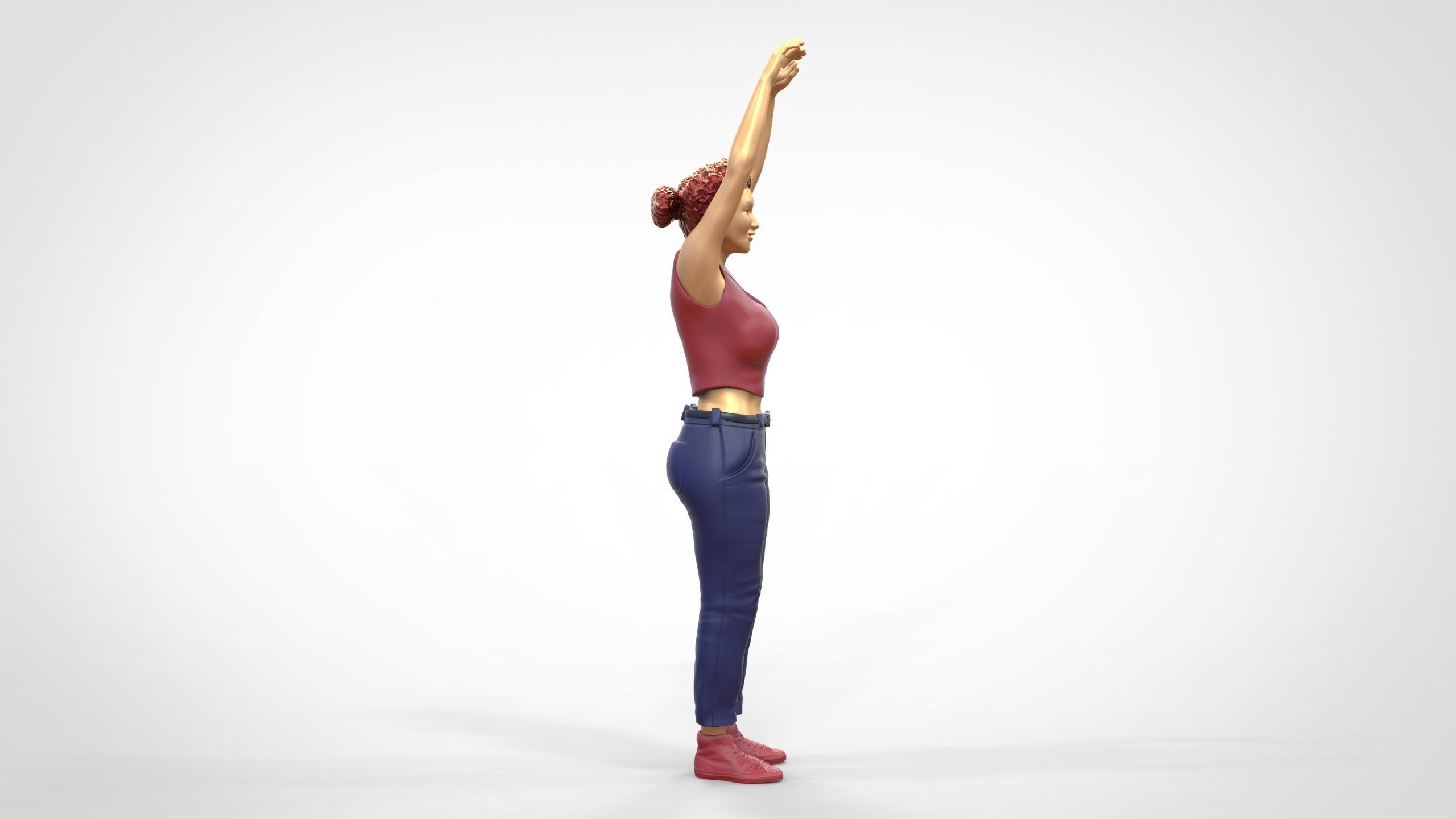 N8 Football fan spectator waving in stadium 3D print model_23