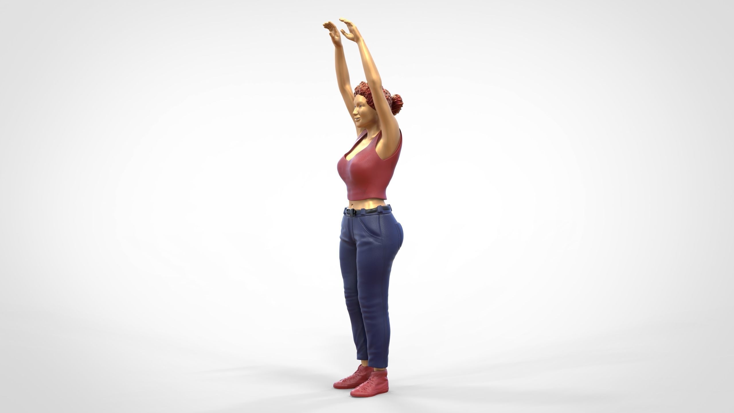 N8 Football fan spectator waving in stadium 3D print model_37