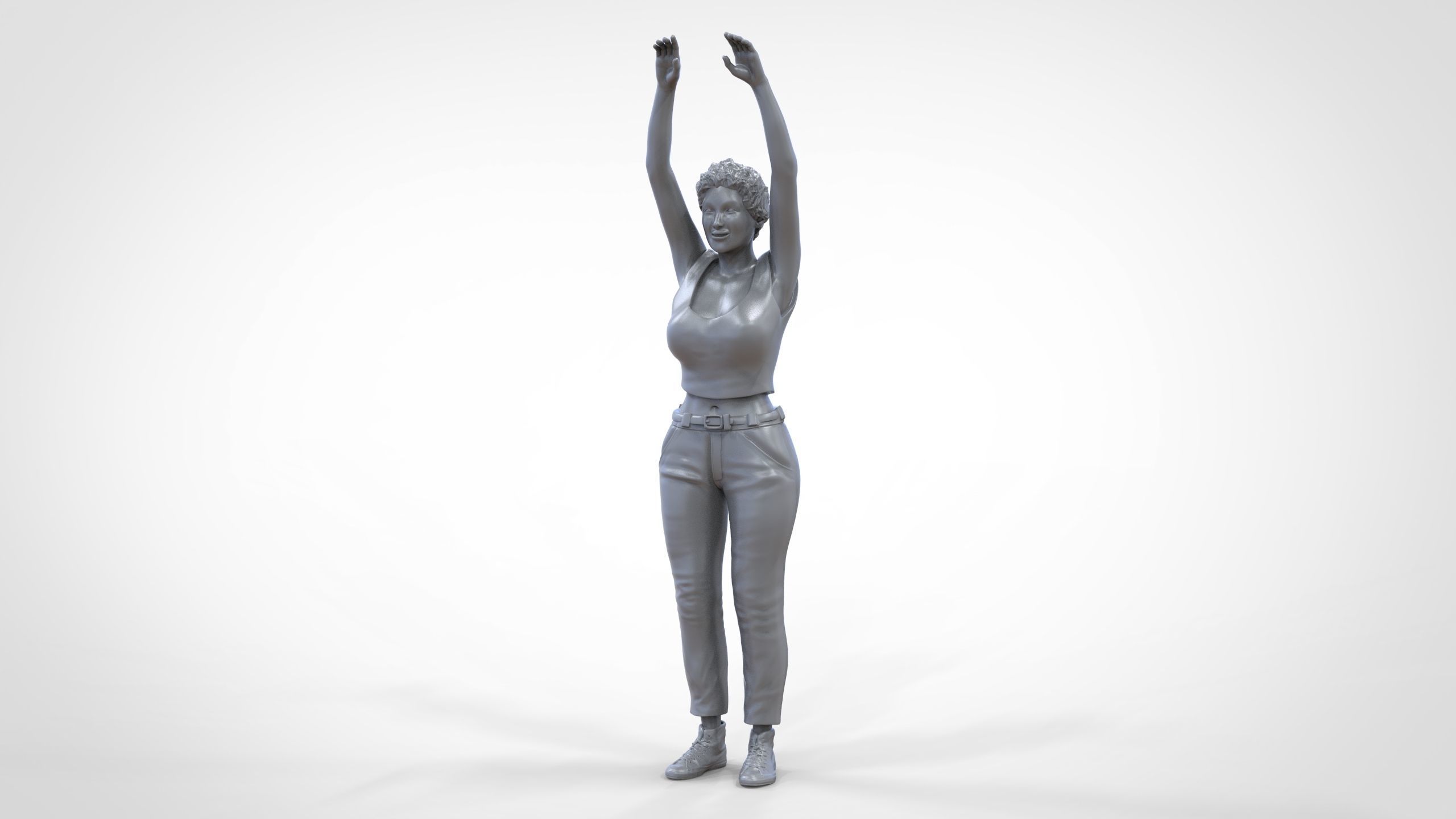 N8 Football fan spectator waving in stadium 3D print model_40