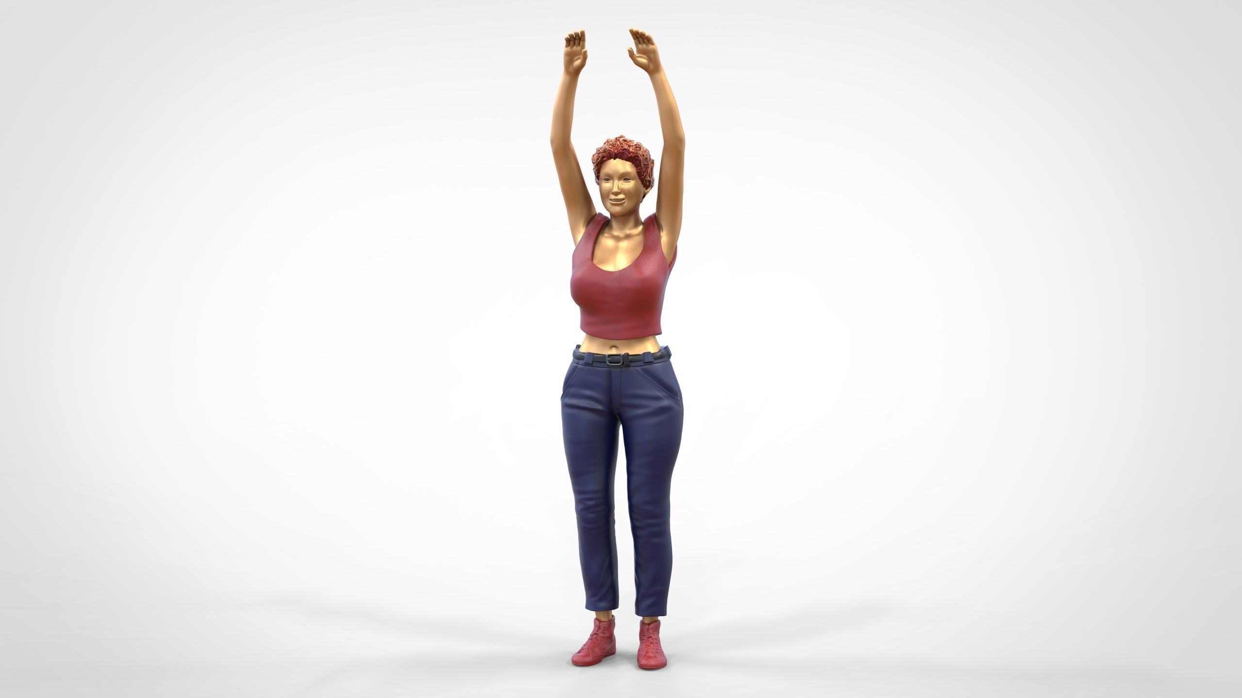 N8 Football fan spectator waving in stadium 3D print model_24