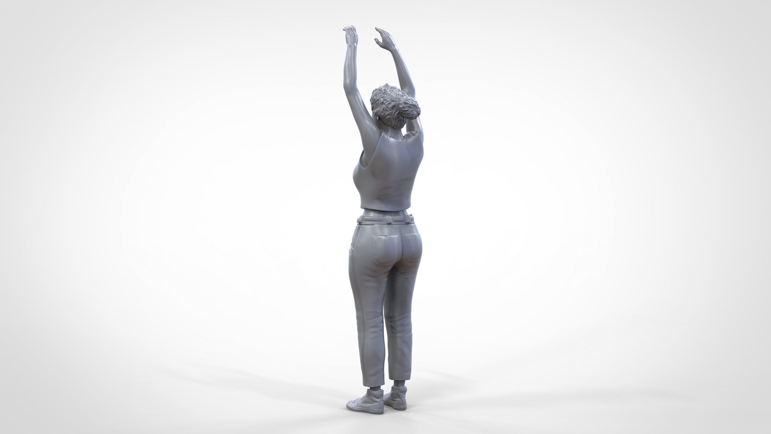 N8 Football fan spectator waving in stadium 3D print model_44