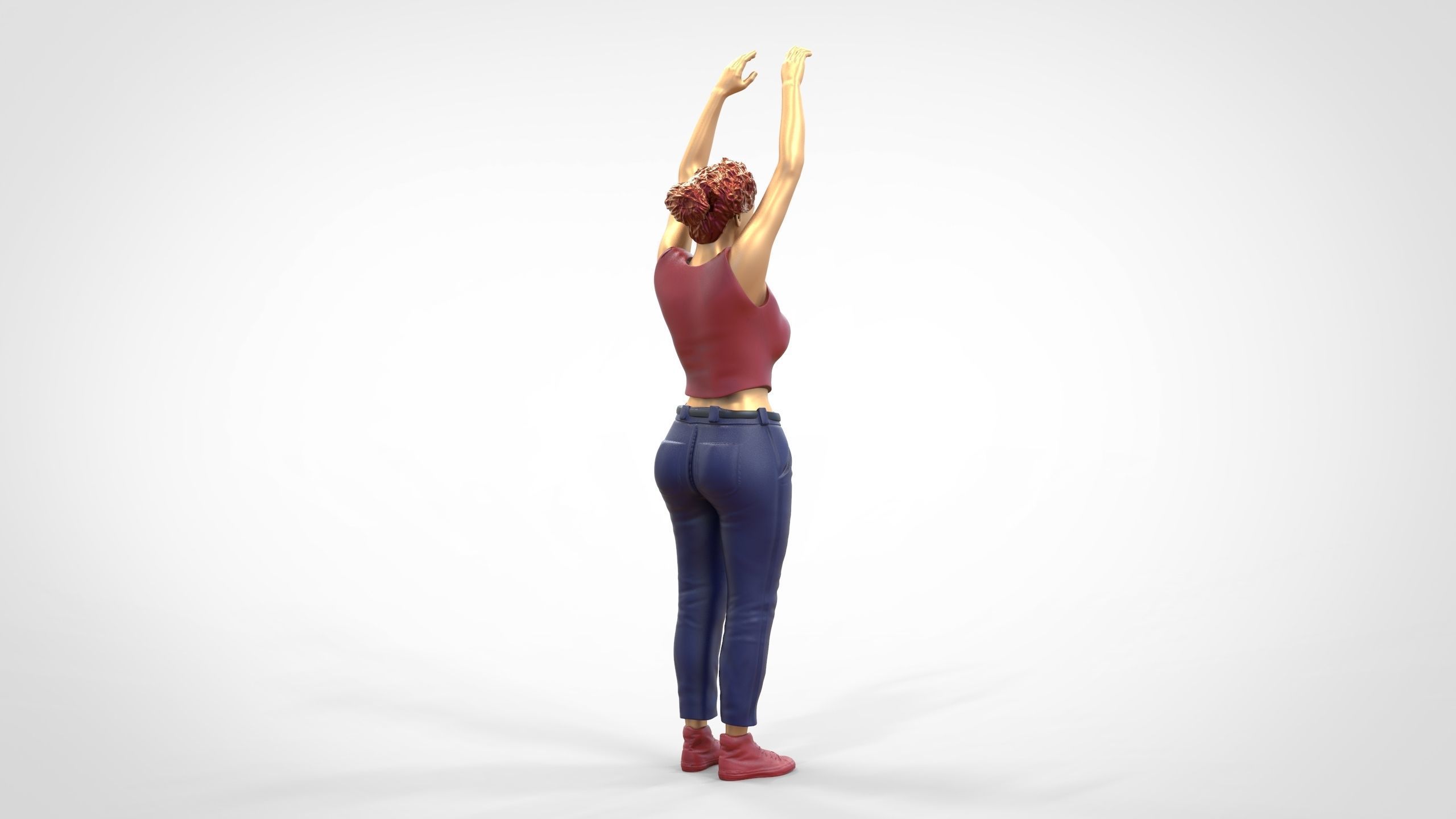 N8 Football fan spectator waving in stadium 3D print model_18