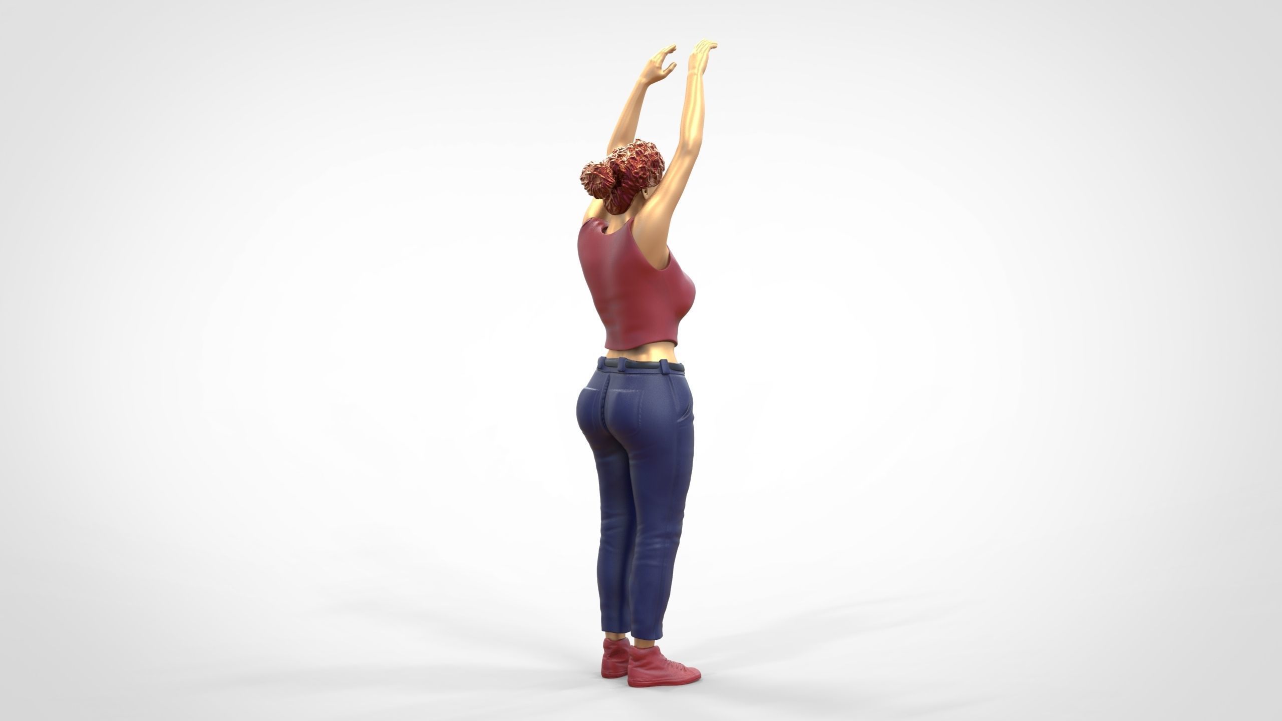 N8 Football fan spectator waving in stadium 3D print model_19