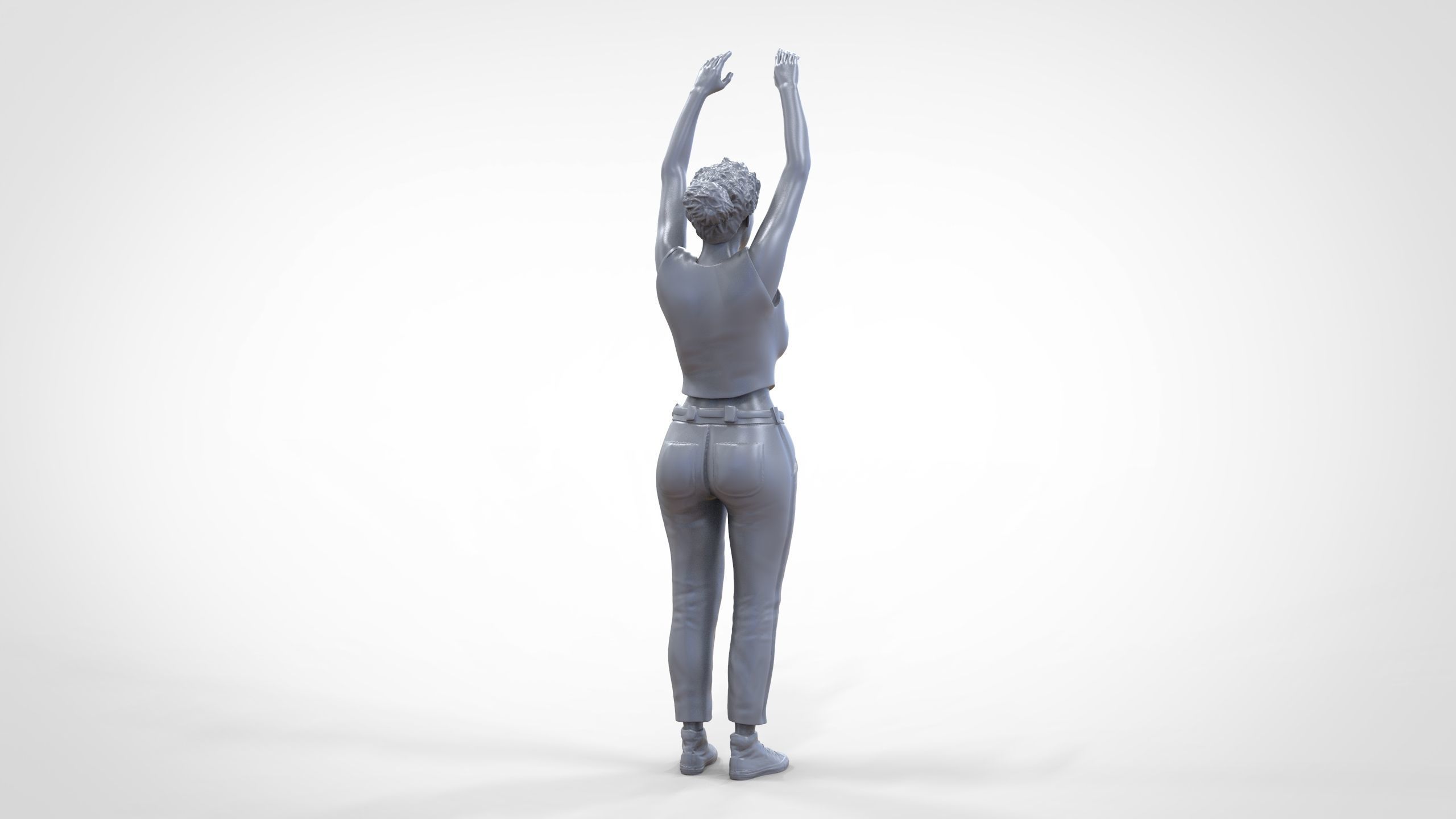 N8 Football fan spectator waving in stadium 3D print model_46